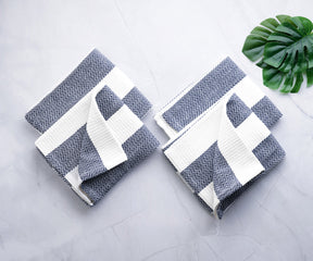 Luxury towels with elegant striped designs for a spa-like experience.