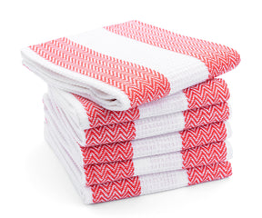 Cute kitchen towels in delightful patterns and colors for a charming kitchen vibe.