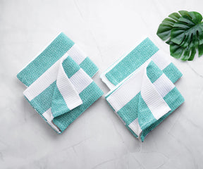 Fall kitchen towels featuring elegant striped patterns for autumn.