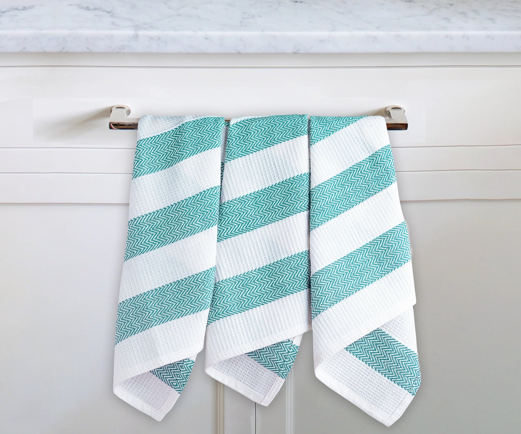 Striped towels, adding a touch of luxury to your bathroom decor.