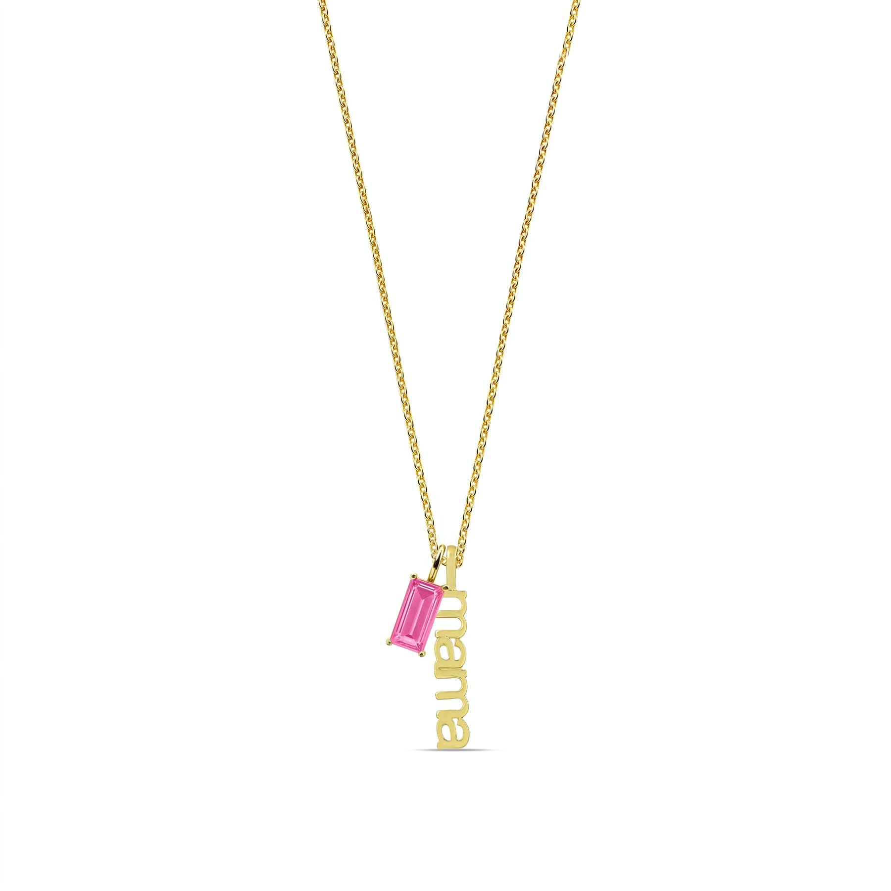 Gold mama necklace with October opal birthstone charm dainty personalized necklace for mothers