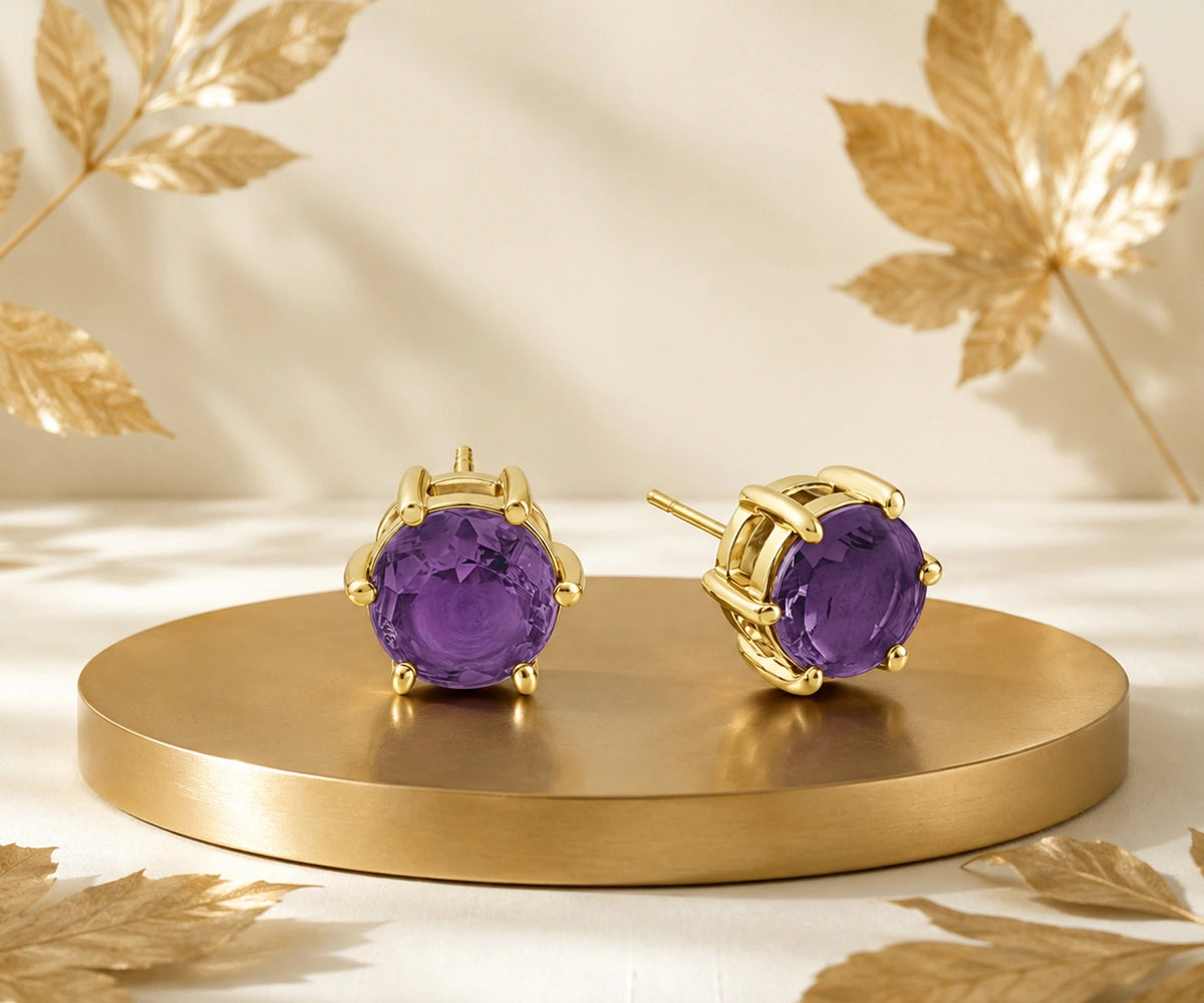 Best amethyst birthstone earrings for February birthday gifts with lightweight comfort and timeless elegance. Discover stylish gemstone jewelry from All Cotton and Linen for daily and party wear.