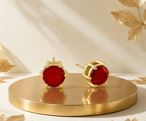 Best ruby birthstone earrings for July birthday gifts with luxurious red sparkle and durable craftsmanship. Shop elegant ruby gemstone earrings