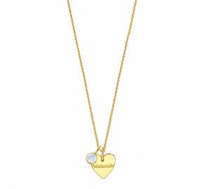 June birthstone mothers charm necklace with pearl crystal, personalized mom necklace gift in gold