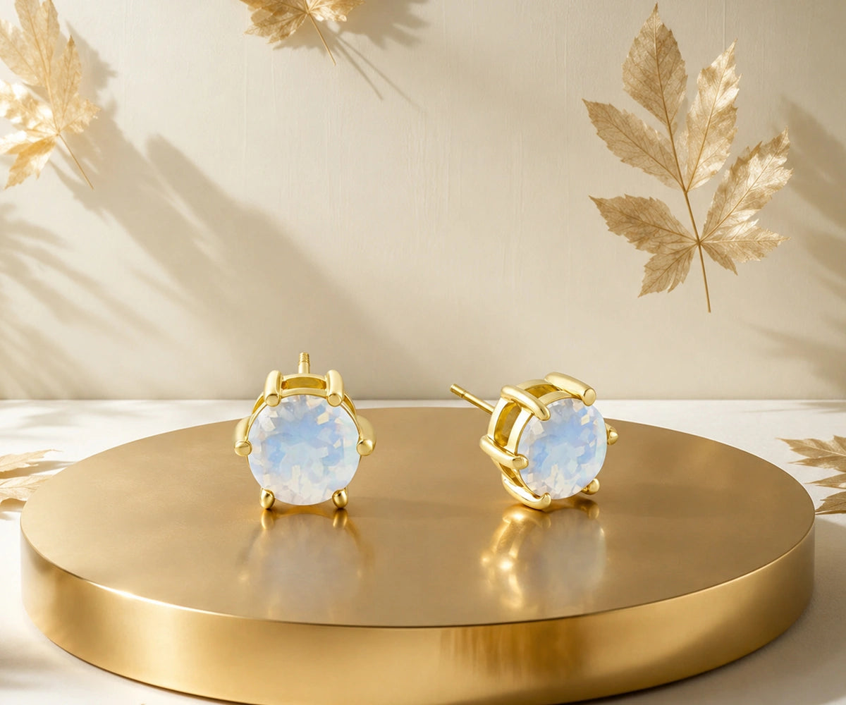 Dainty June birthstone style stud earrings for everyday wear, elegant women’s jewelry gift idea with timeless charm