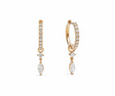 18K gold plated drop hoop earrings with sparkling cubic zirconia stones
Elegant CZ earrings for women, perfect for everyday and special occasions