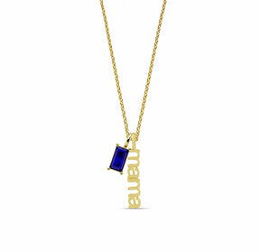 September sapphire mama birthstone necklace personalized blue gemstone gift for mom