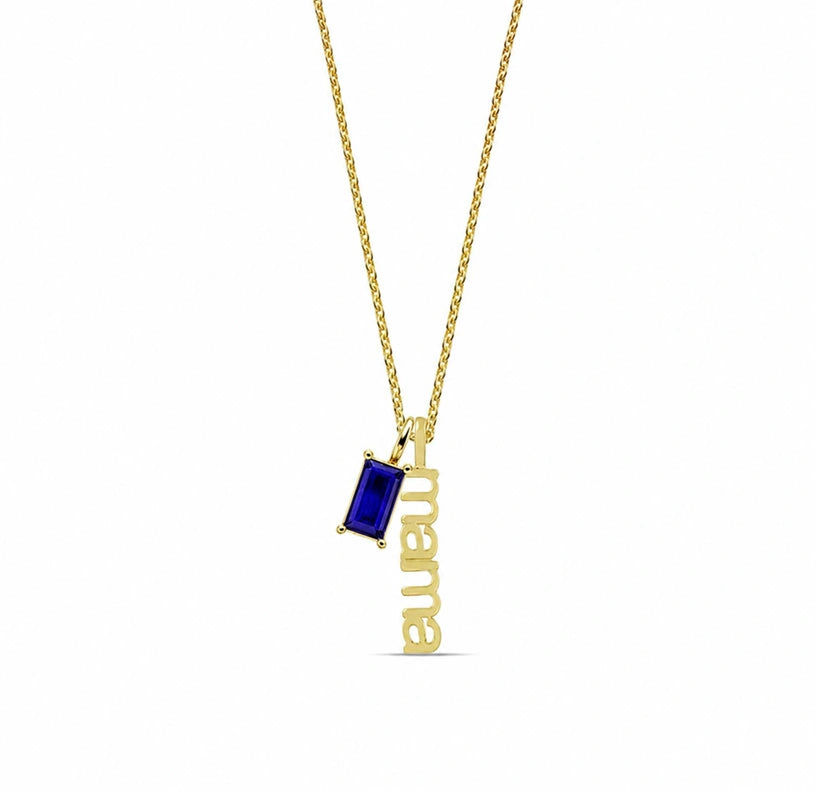 September sapphire mama birthstone necklace personalized blue gemstone gift for mom