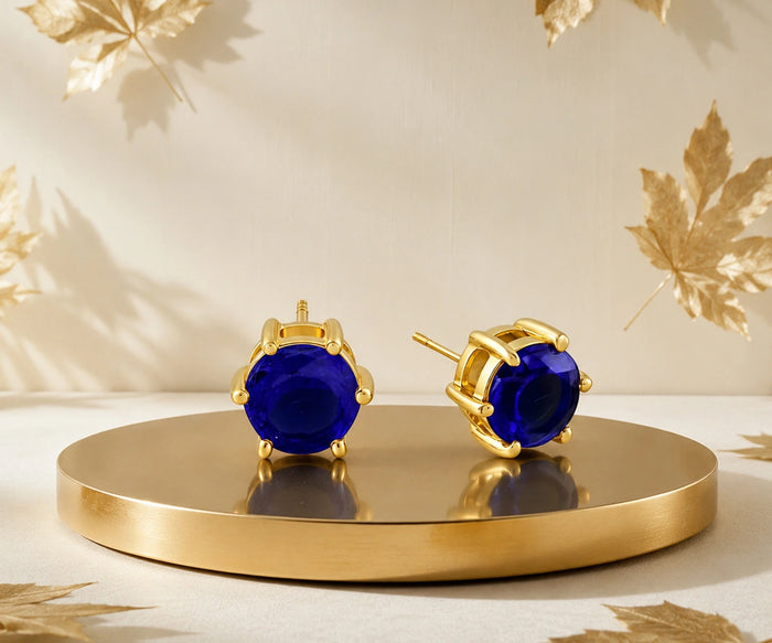 sapphire birthstone earrings for September birthday gifts with royal blue sparkle and timeless beauty
