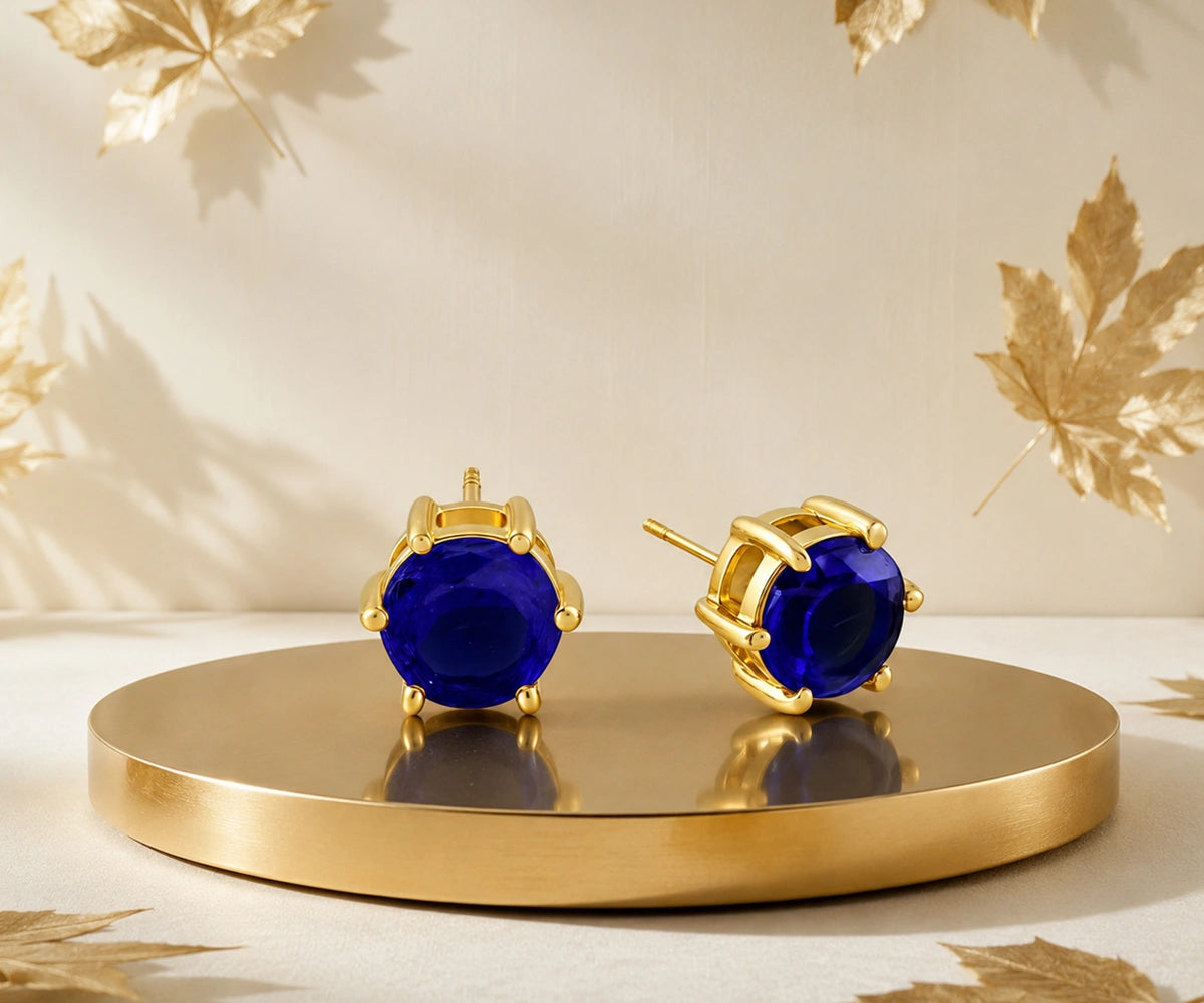 sapphire birthstone earrings for September birthday gifts with royal blue sparkle and timeless beauty