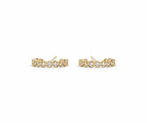 Gold helix stud earrings with CZ for cartilage piercing and ear stack jewelry