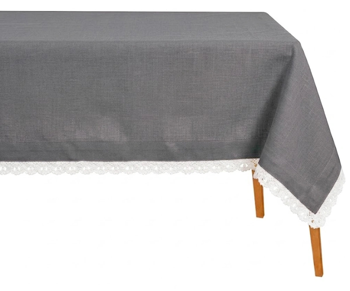 grey cotton lace tablecloth modern minimalist style