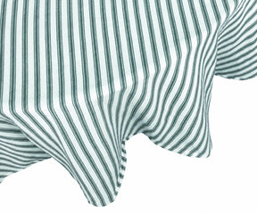 Green striped cloth tablecloth for everyday dining