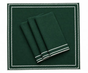 Decorative dot embroidered napkins made from premium cotton fabric
