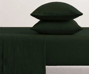 Green bed linen set in soft breathable European flax linen, luxury sage green bedding with deep pocket fitted sheet and pillowcases for queen and king size beds