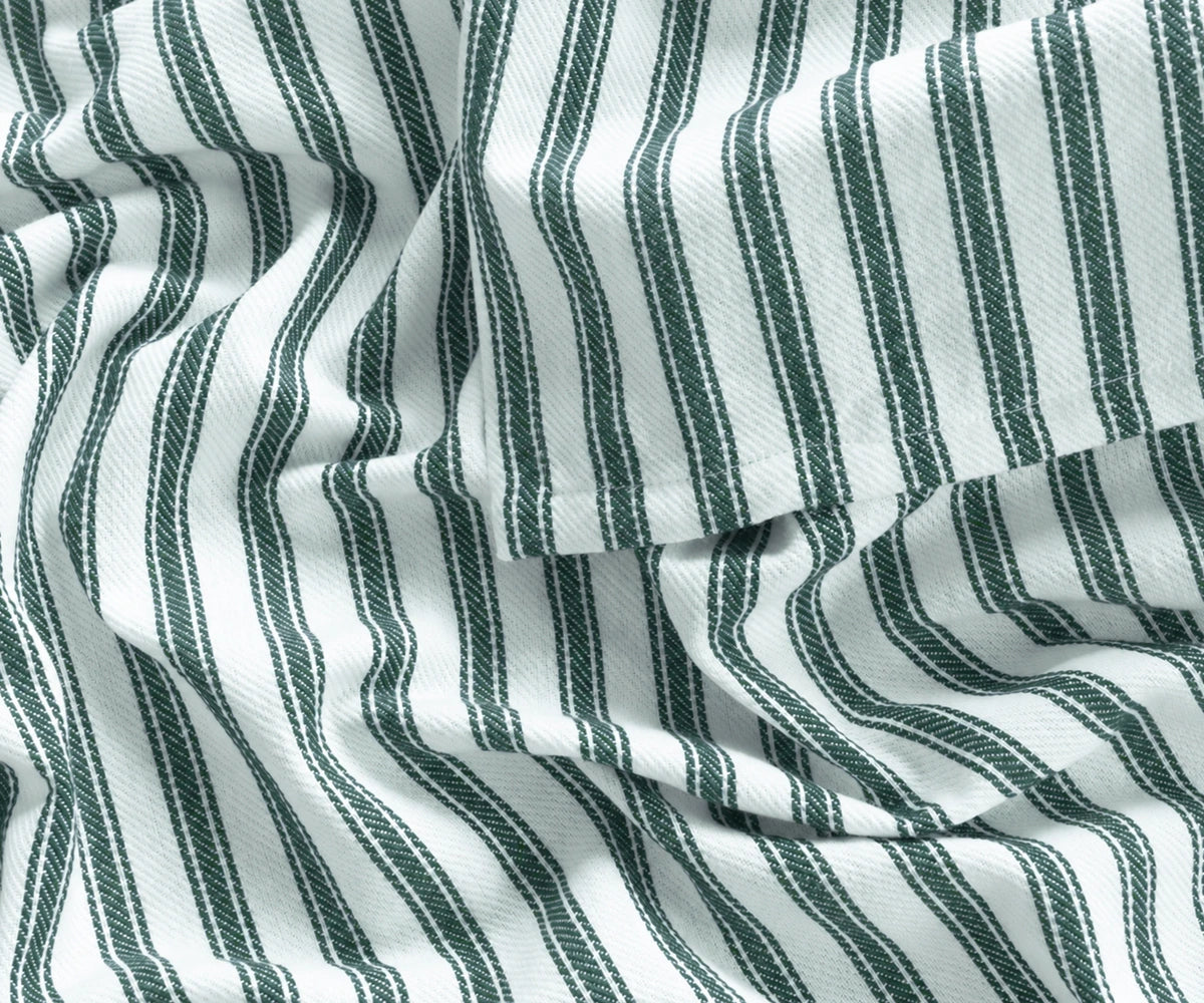 100% cotton green round tablecloth with stripes
