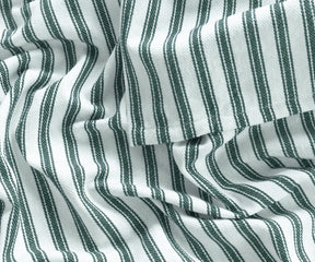 100% cotton green round tablecloth with stripes
