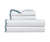 Green scalloped edge cotton bedding set – King, Queen, and Twin sizes