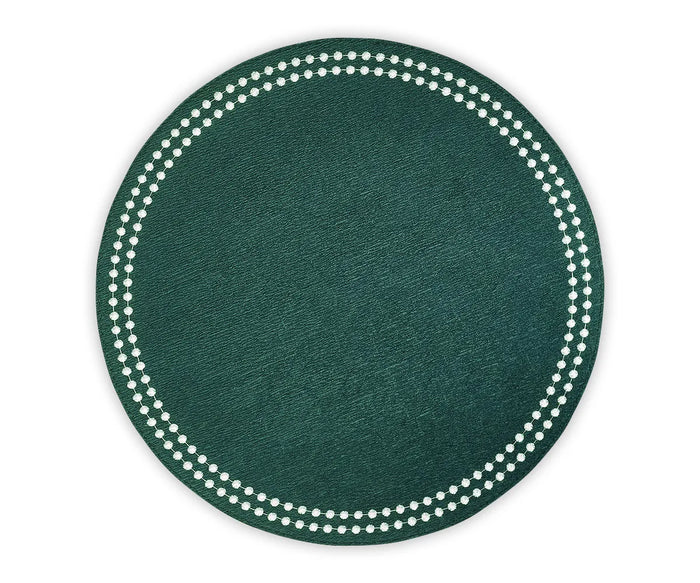 17-inch machine washable green placemats made of 100% cotton for dining table