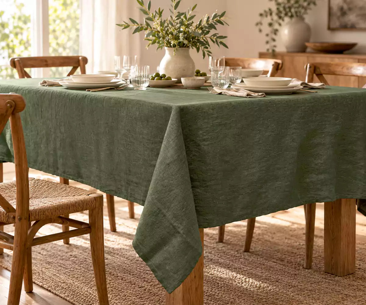 Green Linen Tablecloths