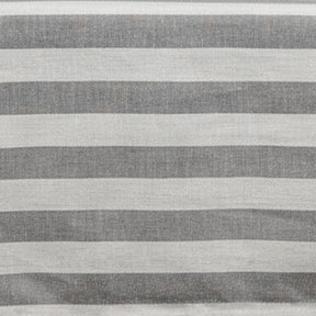 Grey and white cabana stripe cotton cushion cover with horizontal stripes