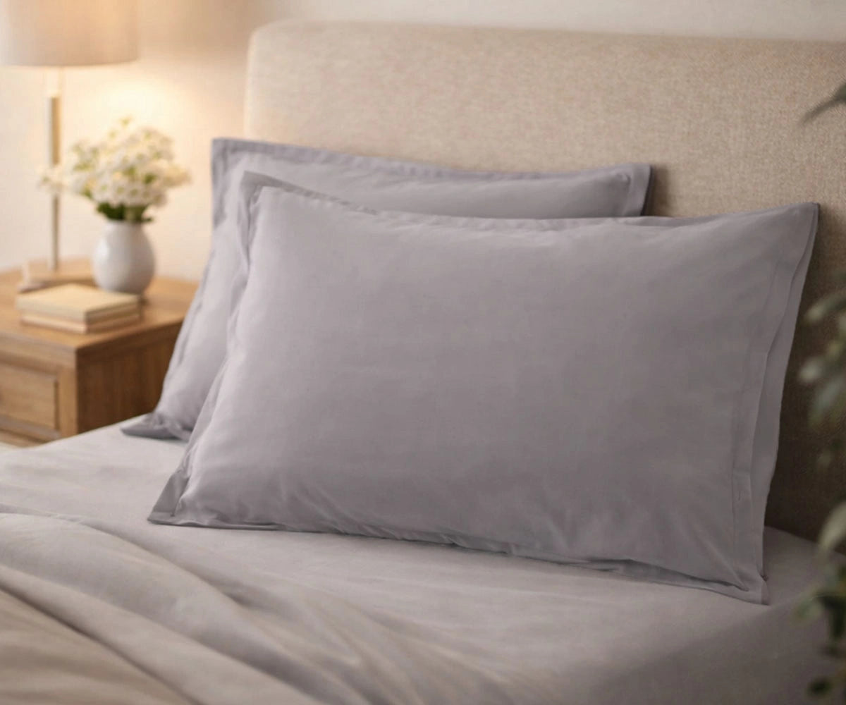 luxury grey cotton pillow covers soft breathable decorative pillowcases for modern bedroom bedding decor