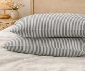 Grey European linen pillowcases set of 2, 100% linen pillow covers, modern grey bedding, soft breathable prewashed linen pillow shams, minimalist bedroom decor