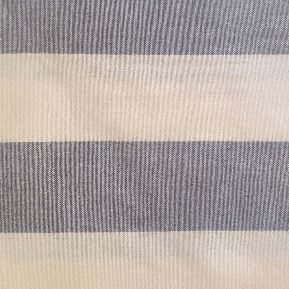 Grey striped cotton swatch featuring a classic neutral woven design