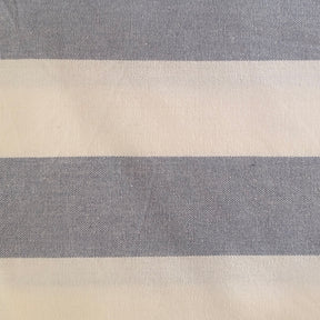 Grey striped cotton swatch featuring a classic neutral woven design