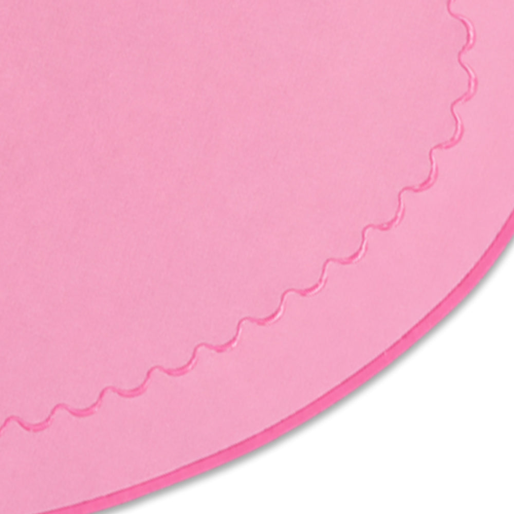 Soft pink cotton heart placemats with decorative embroidered heart detail, available in sets for romantic dining, tea parties, and seasonal tablescapes.
