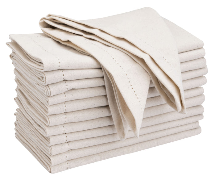 Natural napkins - Beige napkins -Add glamour with Thanksgiving dinner napkins, Natural Cloth Napkins in Hemstitch.