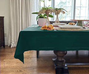 Green Tablecloth - Hemstitched