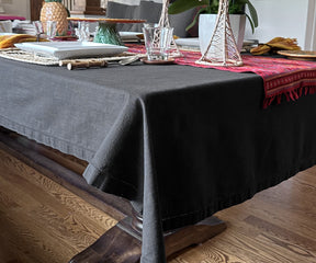 "Create an elegant setting with gray, embrace the liveliness of spring, and celebrate holidays with our diverse tablecloth collection."