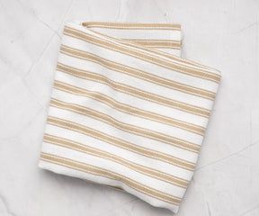 Neutral striped kitchen towels for drying dishes and kitchen decor