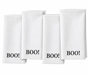 White and black Halloween cloth napkin for festive table settings Decorative reusable dinner napkin for Halloween parties, spooky dinners, fall gatherings, and seasonal table decor.
