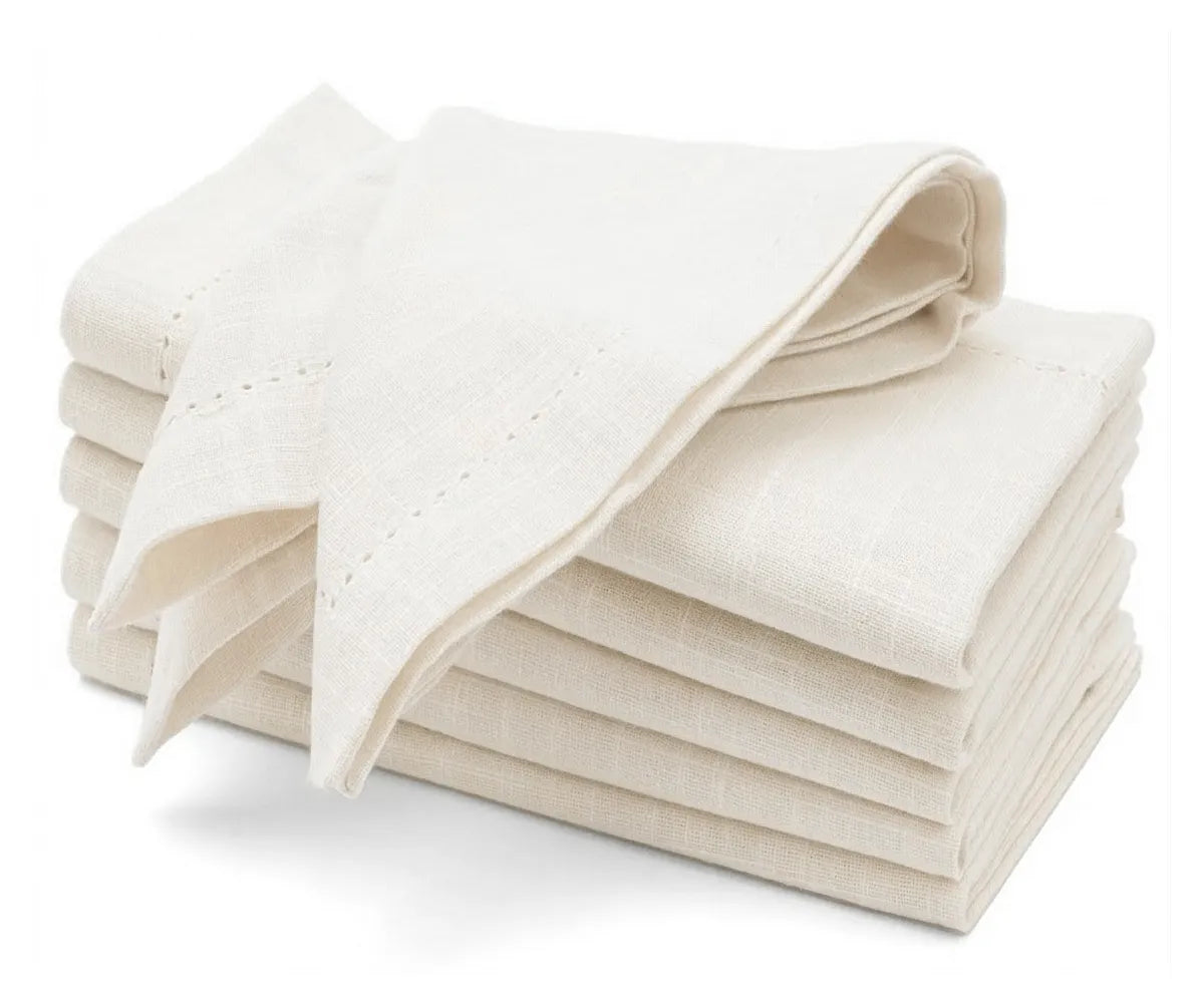 Cotton Dinner Napkins - Hemstitched Cloth Napkins