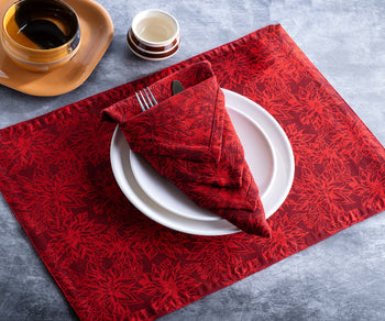 red cotton napkins set of 6, red cotton cloth napkins, red cloth napkins, red cotton dinner napkins
