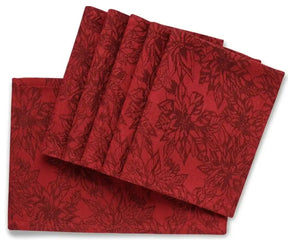 Ruby red jacquard cotton placemats set of 6, 13x18 inch dining table mats, elegant and durable table setting accessory
