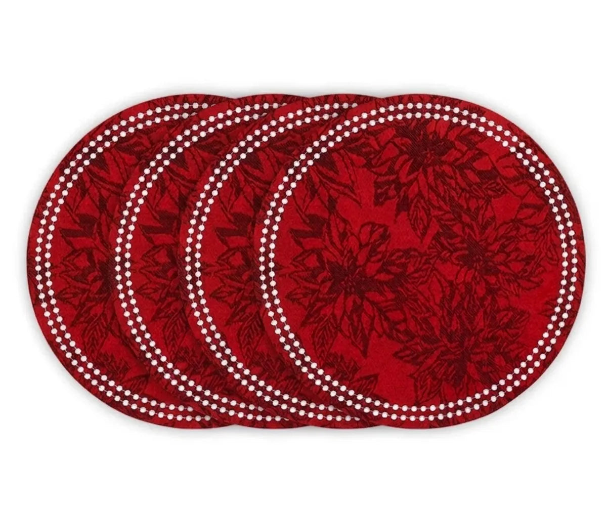 Round Fabric Placemats - Dot Trim