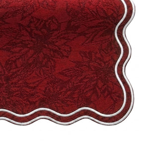 Reusable woven cotton placemats with white trim for farmhouse kitchen and elegant dinner tables