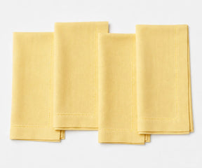 Durable linen napkin set with refined hemstitch accents and soft washed finish