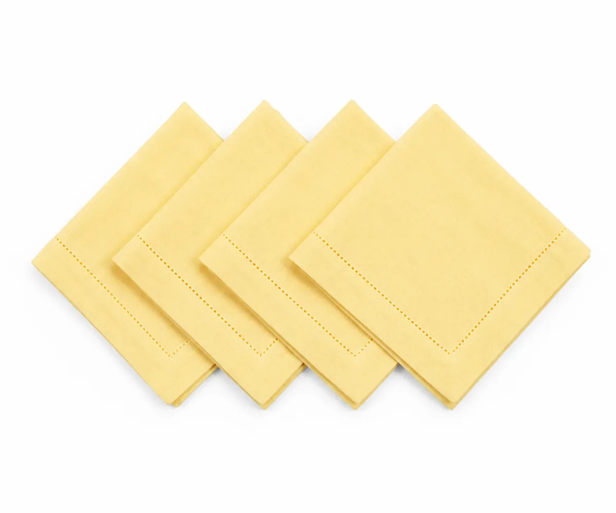 Linen hemstitch napkins for casual meals, holiday gatherings, and formal dinners
