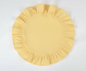 Soft pink ruffle edge cotton cloth napkins, reusable and eco-friendly, ideal for weddings, brunches, and family meals.