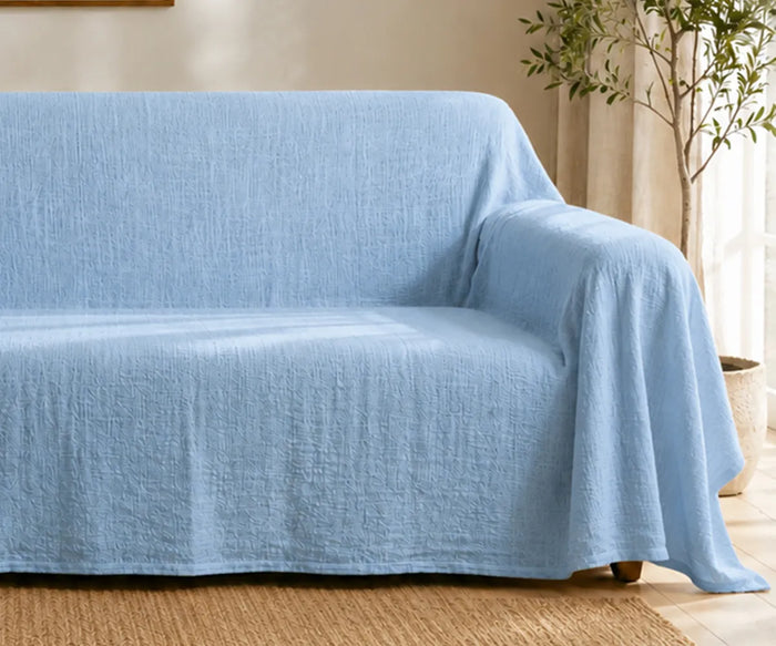 Premium linen couch cover with a simple solid design for everyday furniture protection.