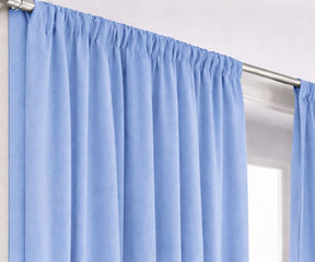 Light blue cotton curtain panel for living room