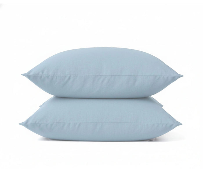 Light Blue Cotton Pillow Case Set – Soft Solid Pillow Covers, 100 linen pillowcase