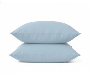 Light Blue Cotton Pillow Case Set – Soft Solid Pillow Covers