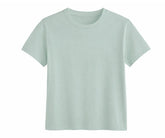 Green 100% cotton T-shirt, soft fabric, classic short-sleeve design.