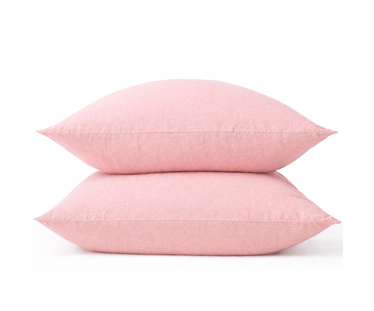 Blush Pink Cotton Pillow Case Set – Soft Solid Color Pillow Covers
