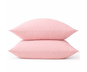 Blush Pink Cotton Pillow Case Set – Soft Solid Color Pillow Covers